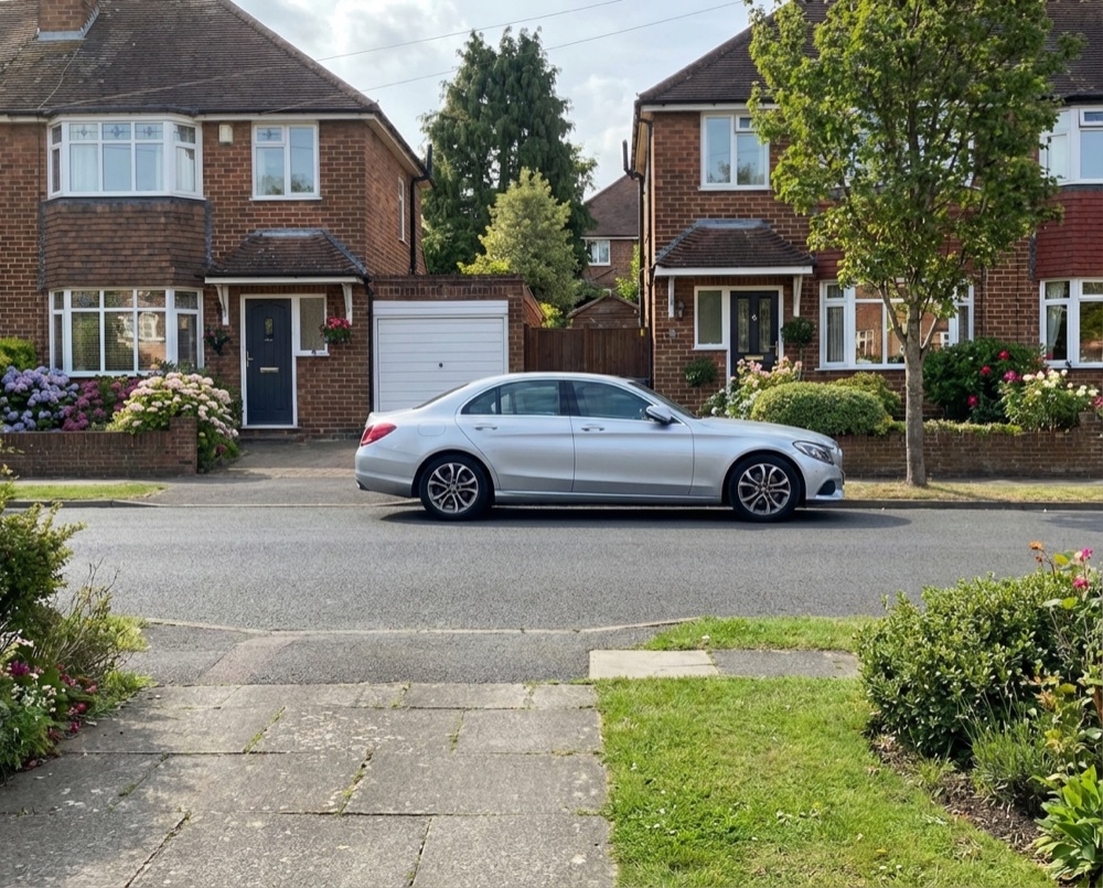 Residential street in Bersted with wheelie bins